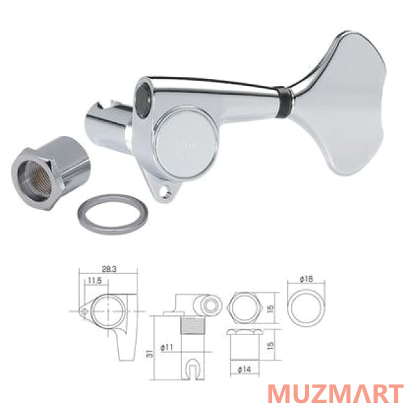 Gotoh GB-707-С-(L4) Колки для 4-струнной бас-гитары