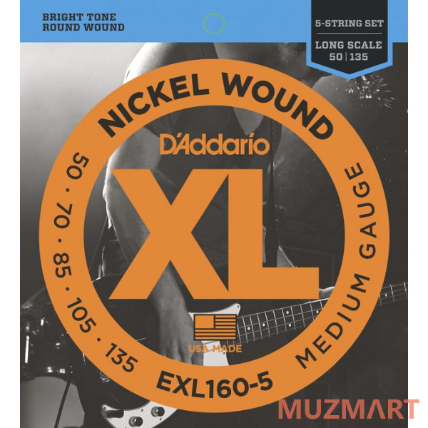 D'Addario EXL-160-5 XL Струны для пятиструнной бас-гитары