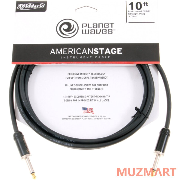 Planet Waves PW-AMSG-10 Инструментальный кабель Jack-Jack, 3,05 м