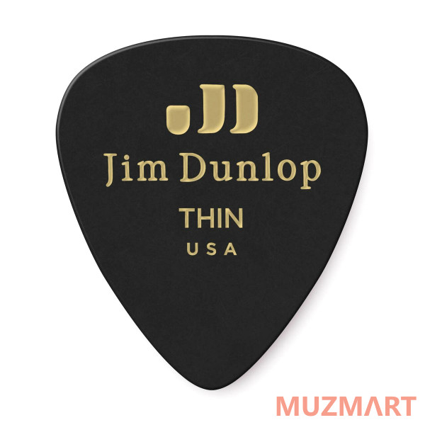 Dunlop 483P03TH Celluloid Black Thin 12Pack Медиаторы, 12 шт