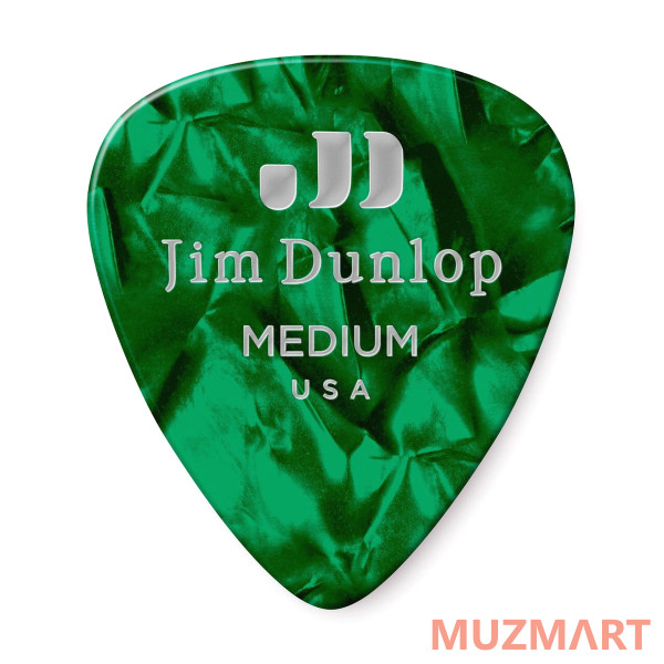 Dunlop 483P12MD Celluloid Green Pearloid Medium 12Pack Медиаторы, 12 шт