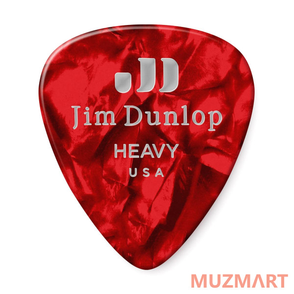 Dunlop 483P09HV Celluloid Red Pearloid Heavy 12Pack Медиаторы, 12 шт