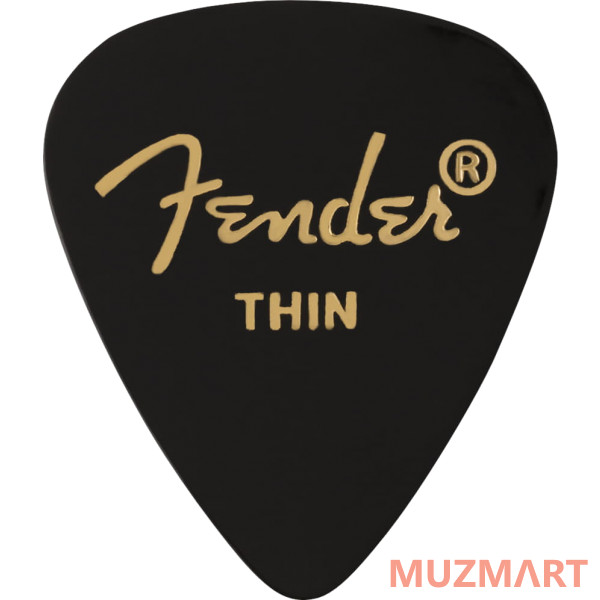 Fender 351 Shape Premium Picks Thin Black 12 шт. Набор медиаторов