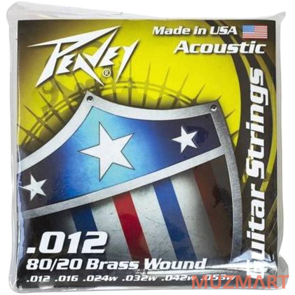 Peavey 80/20 Acoustic Brass Wound Strings 12-53 Струны для акустической гитары 12-53
