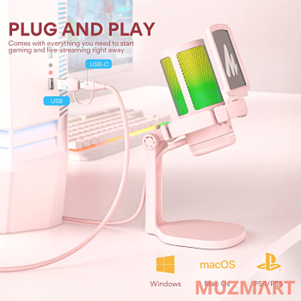 Maono DGM20 (pink) Конденсаторный USB микрофон