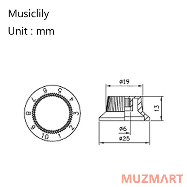 Musiclily MX1563MG-2MX1564MG Комплект ручек потенциометров (2+1), Strat Style, мятно-зеленые
