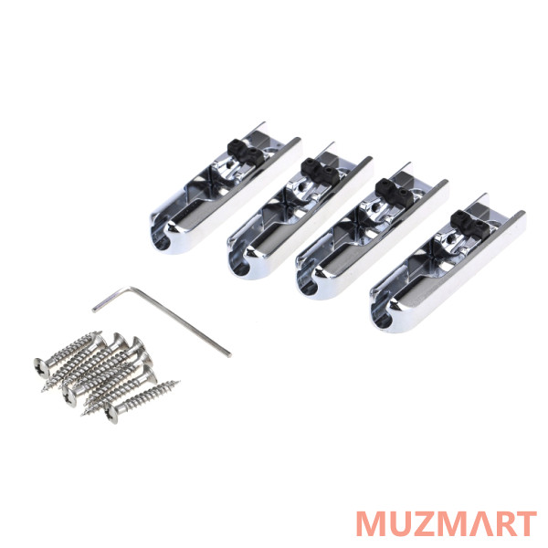 Musiclily MX1844CR-4 Бридж мультимензурный для бас-гитары, хром
