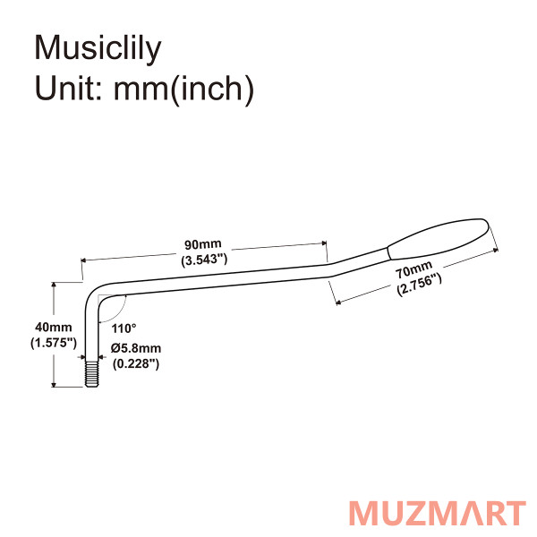 Musiclily MX2205GD Рычаг тремоло Squier Strat Style, золото/черный