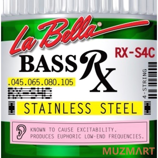 La Bella RX-S4C Струны для 4-стр. бас-гитары, калибр 45-105