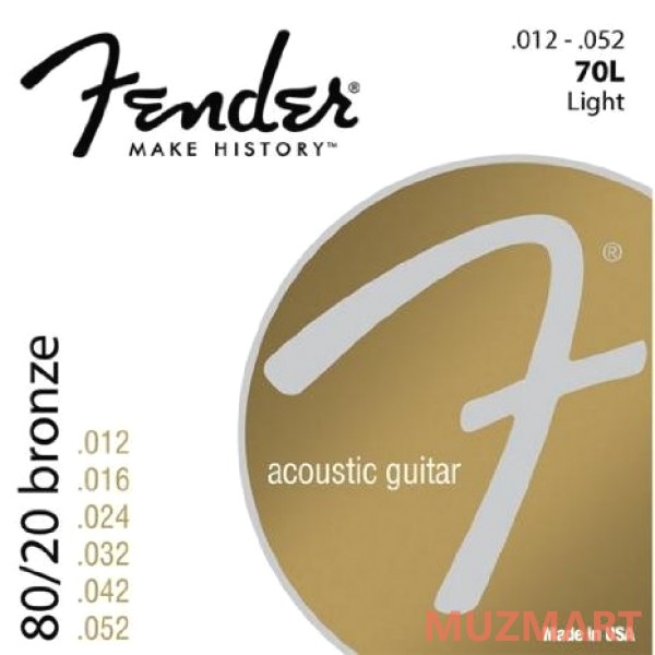 Fender STRINGS NEW ACOUSTIC 70L 80/20 BRNZ BALL END 12-52 Струны для акустической гитары