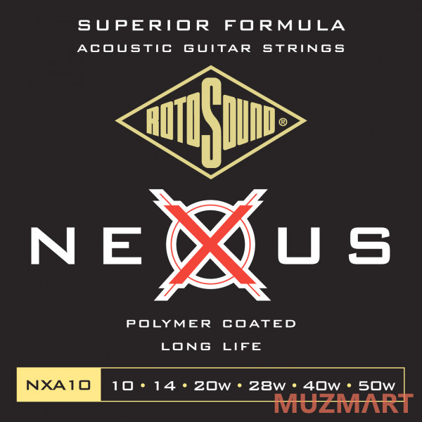 Rotosound NXA10 STRINGS COATED TYPE Струны для акустической гитары