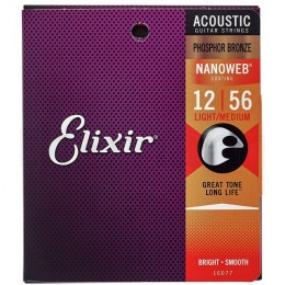 Elixir 16077  Nanoweb LIGHT-MEDIUM Струны для акустической гитары