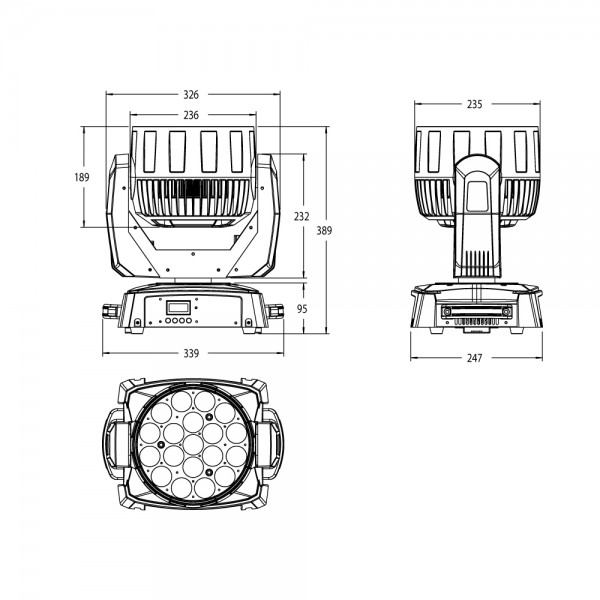 Involight LED MH1915W Вращающаяся голова Wash
